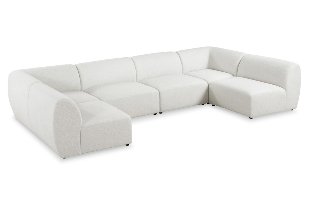 Jumbo U Shaped 6-piece Sectional (2CR+4CH)