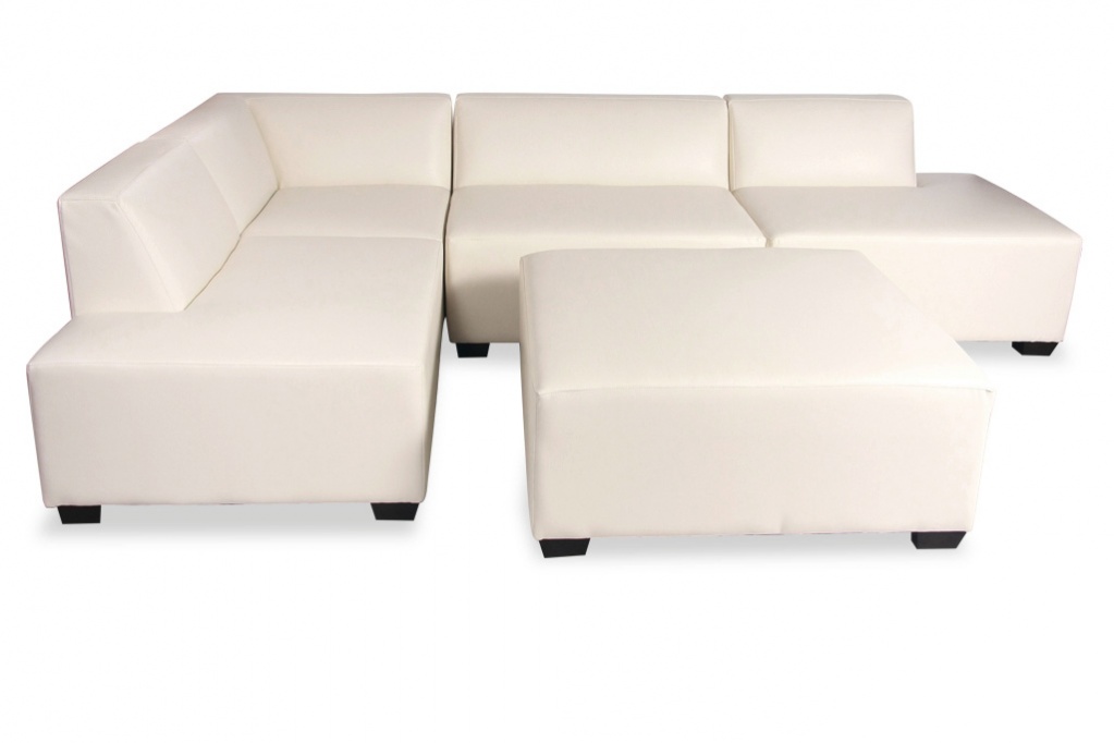5-pcs Cibel White Leather Sectional Sofa