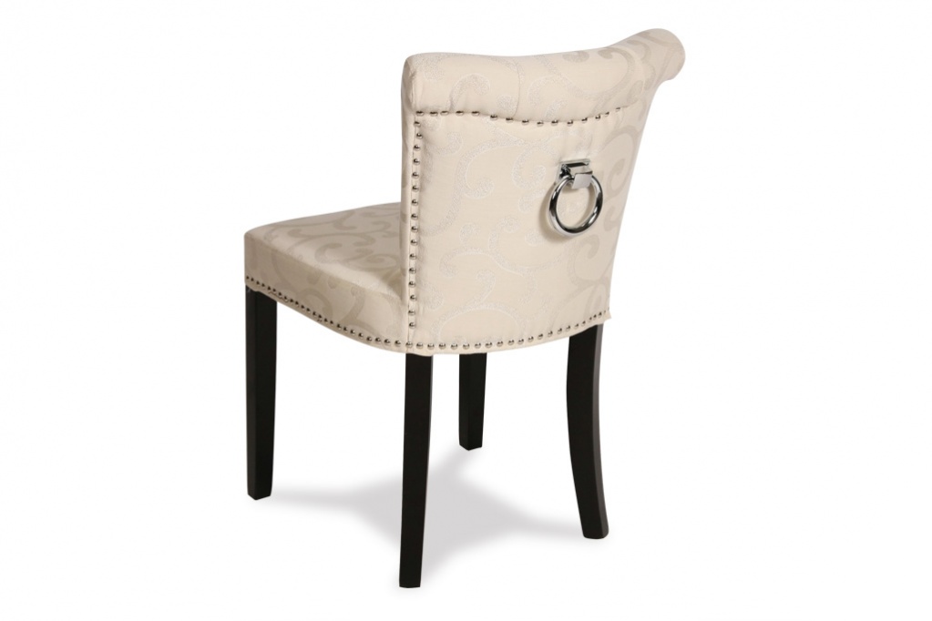 Marcelle  Beige with Damask Pattern Dining Chair